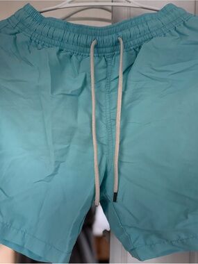 Polo by Ralph Lauren Light Aqua Swim Shorts with Navy Waistband